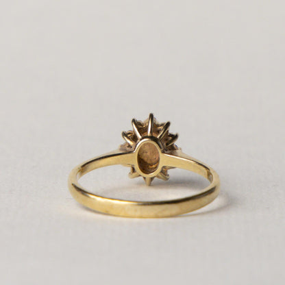 9ct opal & diamond halo ring