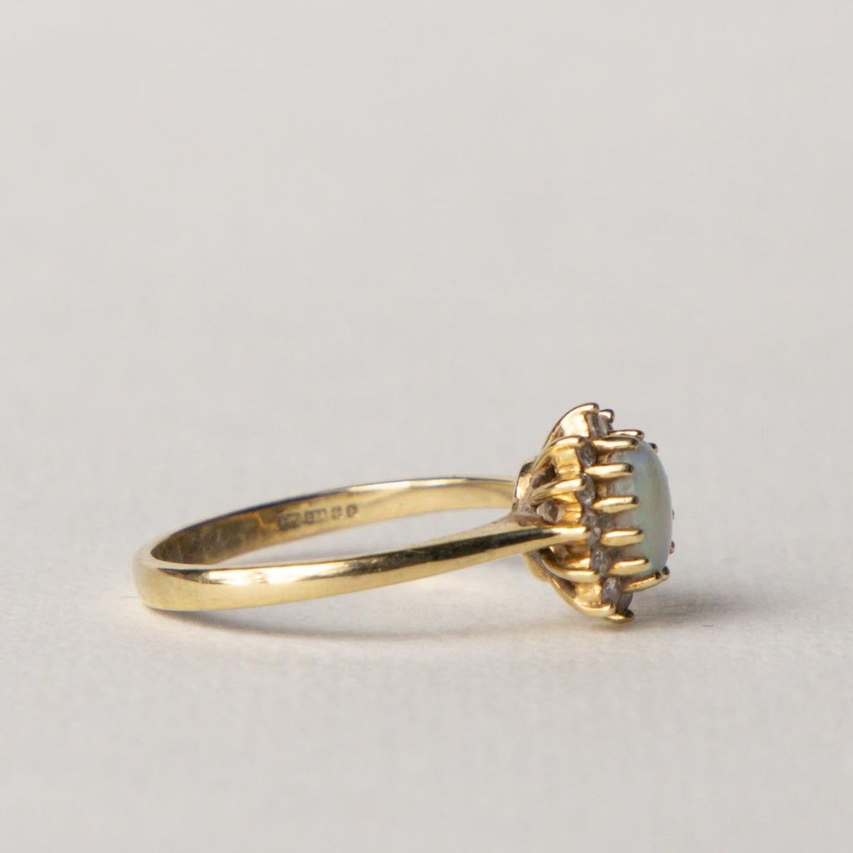 9ct opal & diamond halo ring
