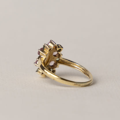 9 carat opal peridot topaz cluster ring