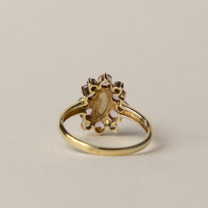 9 carat opal peridot topaz cluster ring