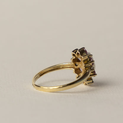 9 carat opal peridot topaz cluster ring