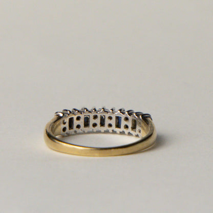 9ct sapphire & diamond row ring