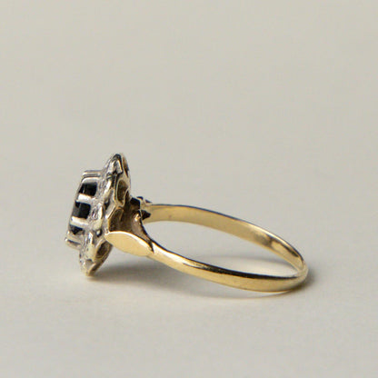 9ct Diana sapphire & diamond halo ring
