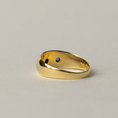 antique 18 carat gold Edwardian starbust band ring