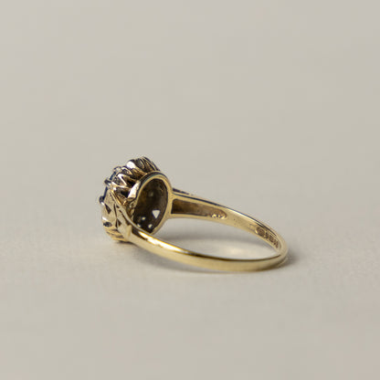 9 carat sapphire diamond halo ring