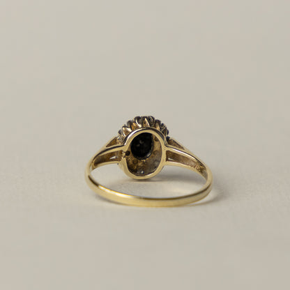 9 carat sapphire diamond halo ring