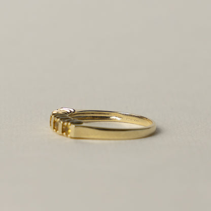 9 carat yellow topaz row ring