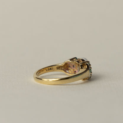 9 carat opal emerald and diamond ring
