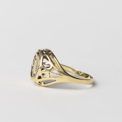 14 carat gold scorpio zodiac sign ring