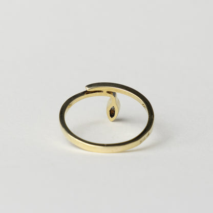 14 carat gold snake ring with diamond