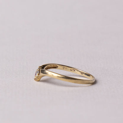9 carat wishbone ruby zirconia ring
