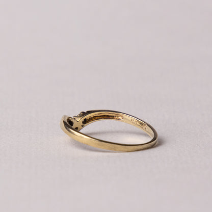 9 carat wishbone ruby zirconia ring