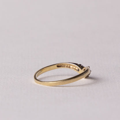 9 carat wishbone ruby zirconia ring