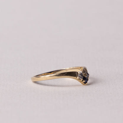 9 carat wishbone sapphire zirconia ring