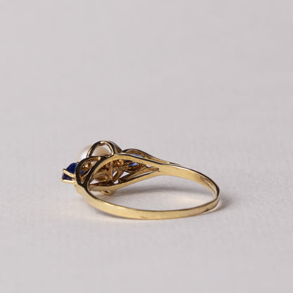 18 carat pearl sapphire ring