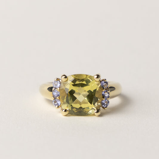 9 carat citrine tanzanite ring