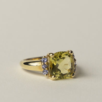9 carat citrine tanzanite ring