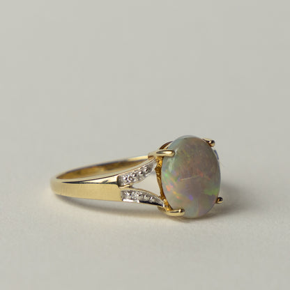 9ct opal diamond ring
