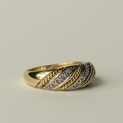 9 carat diamond rope twist band ring