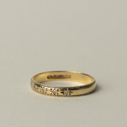 9 carat diamond starburst band ring