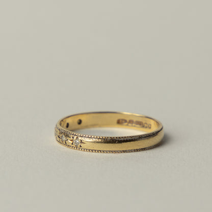 9 carat diamond starburst band ring