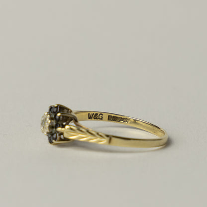 9 carat flower cluster ring