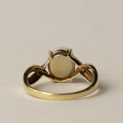 9ct opal diamond twist ring