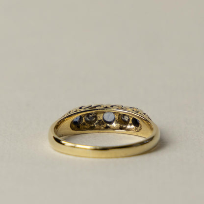 9ct tanzanite & diamond boat ring