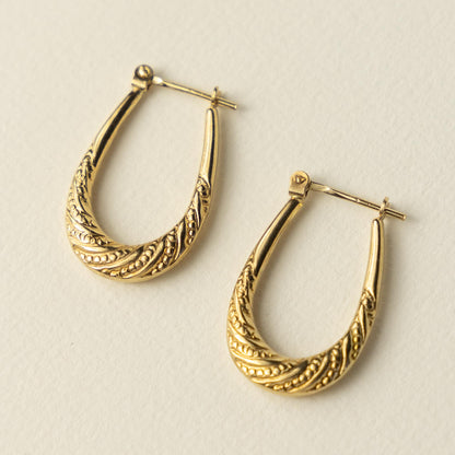 9ct engraved hoops