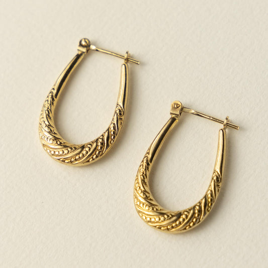 9ct engraved hoops