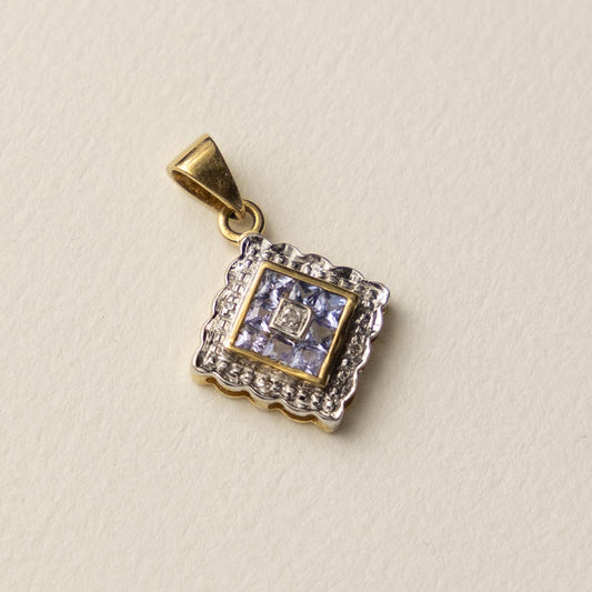 9ct tanzanite & diamond pendant