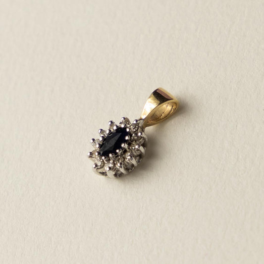 9ct sapphire & diamond pendant