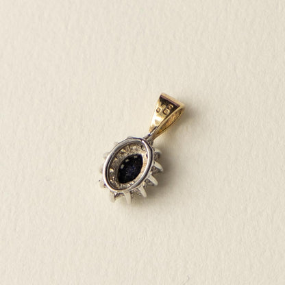 9ct sapphire & diamond pendant