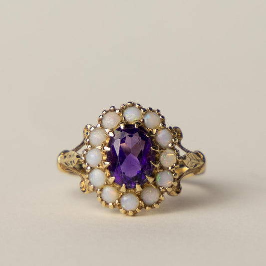 9ct opal amethist Victorian style
