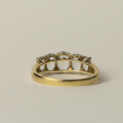 9ct aquamarijn rijring