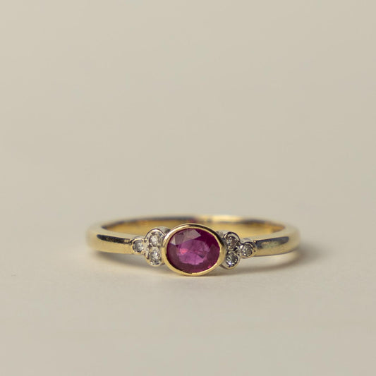 9ct ruby & diamond solitaire