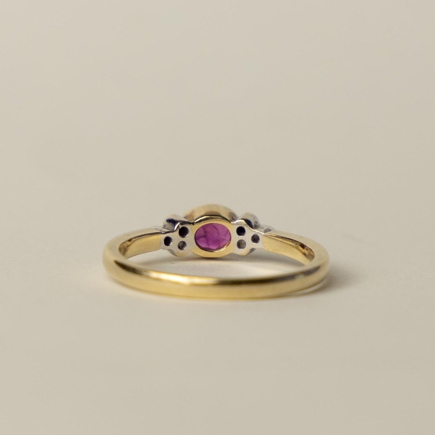 9ct ruby & diamond solitaire