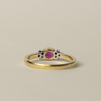 9ct ruby & diamond solitaire