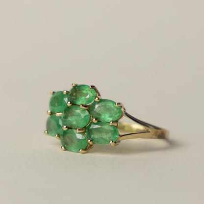 9ct smaragd cluster ring