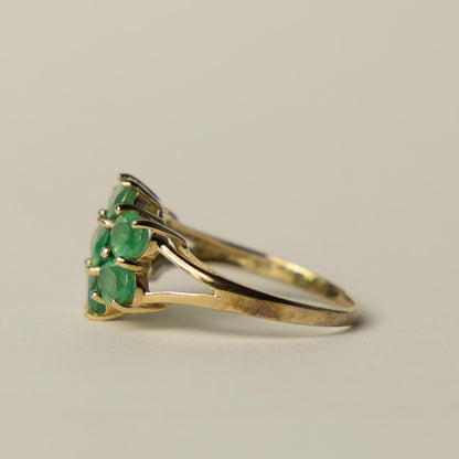9ct smaragd cluster ring