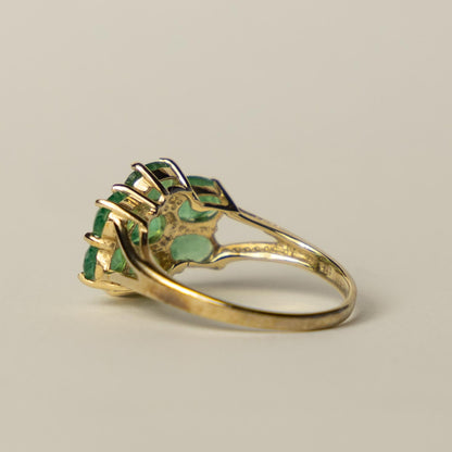 9ct smaragd cluster ring