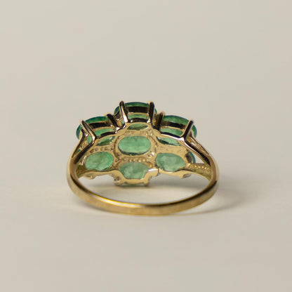 9ct smaragd cluster ring