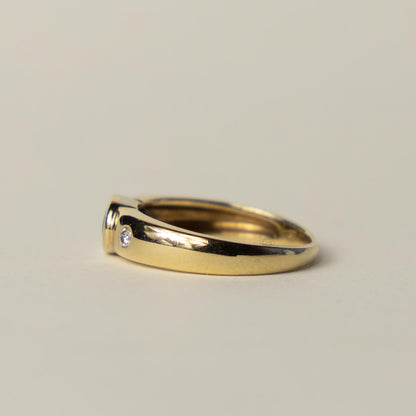 9 karaat saffier en diamanten lunette