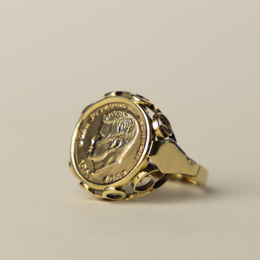 8ct lucky coin ring