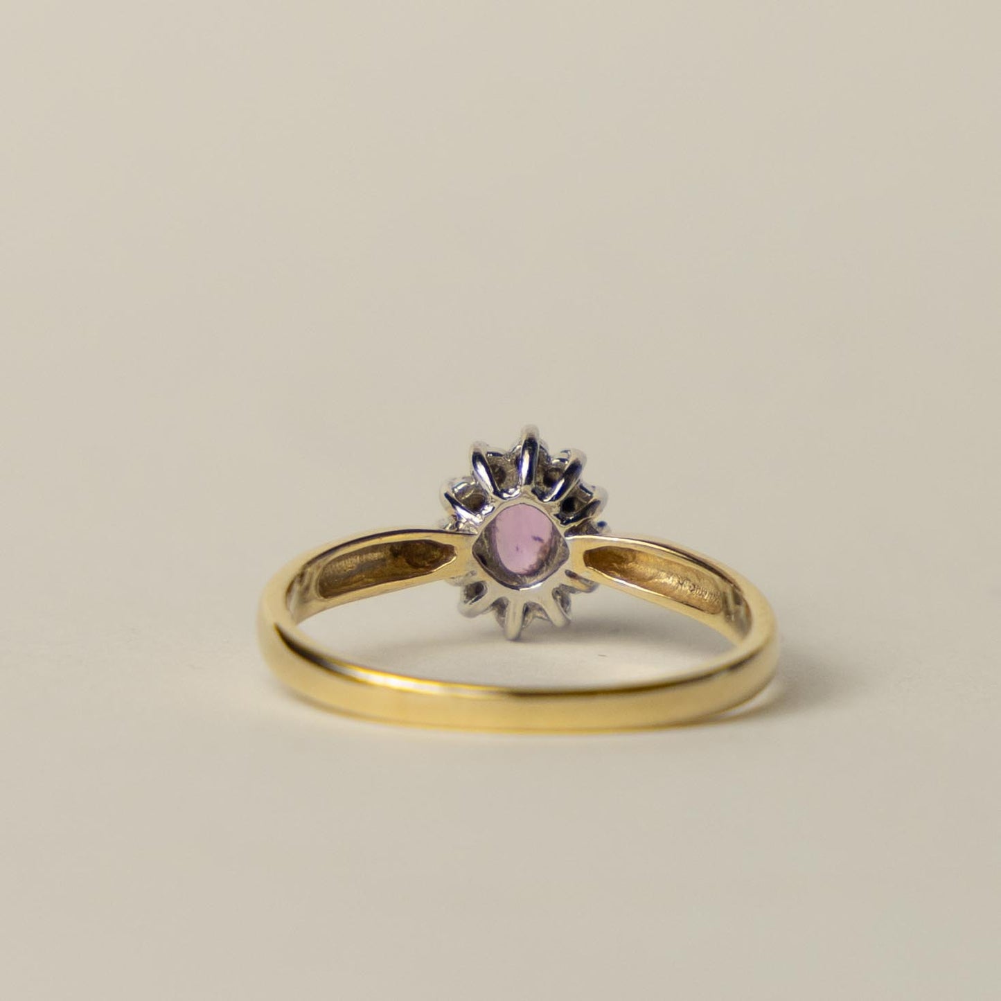 9ct Diana ring pink topaz & diamond