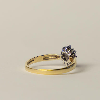 9ct Diana ring pink topaz & diamond