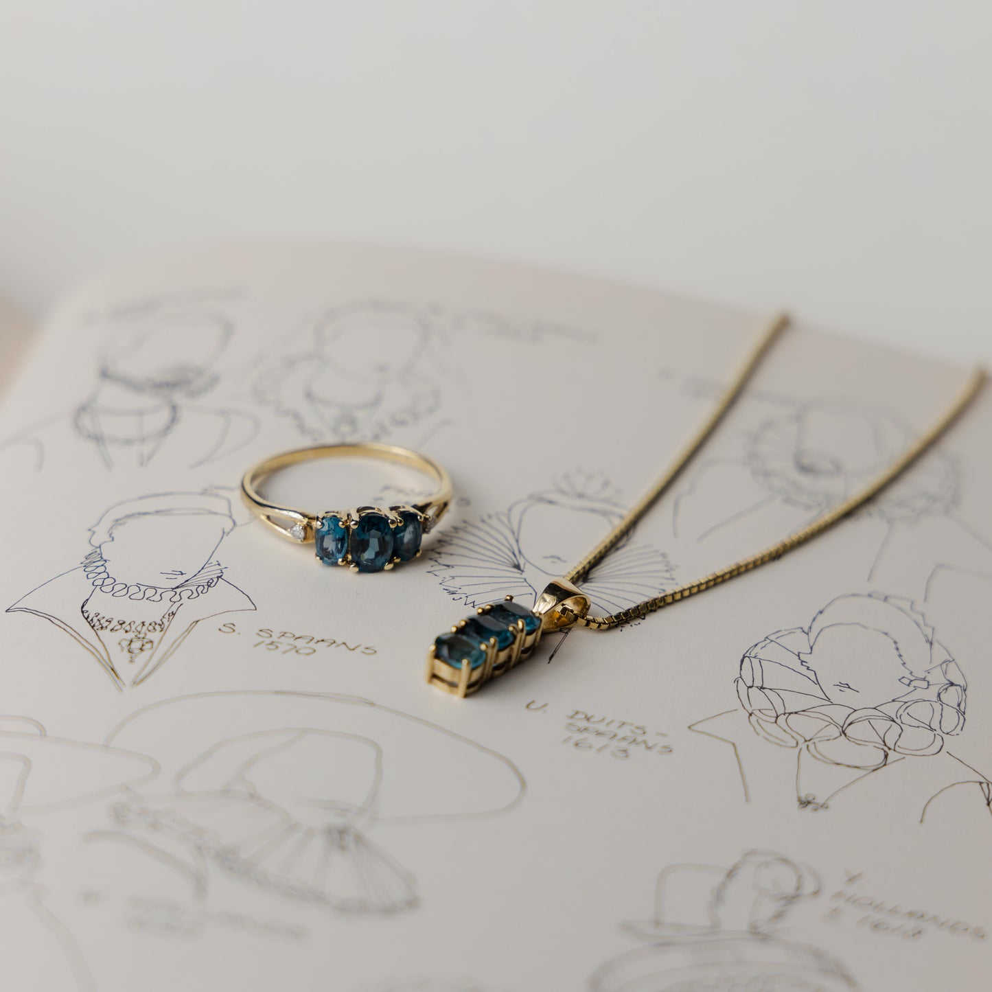 9ct blue topaz pendant