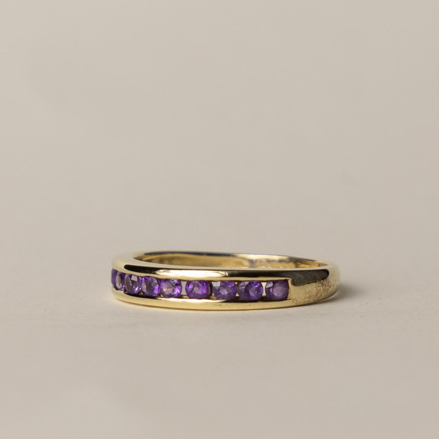 9ct amethyst channel set