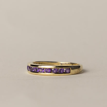 9ct amethyst channel set