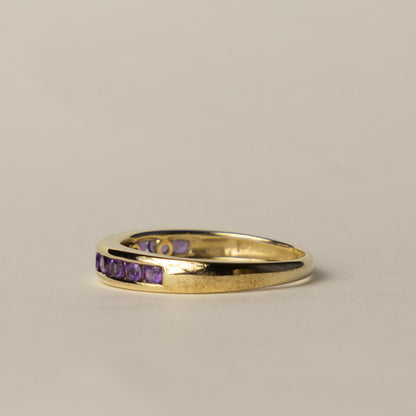 9ct amethyst channel set